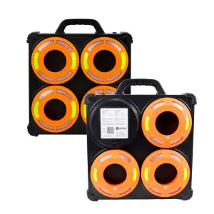 Opozorilni signalni diski Dönges LED-360°, v kovčku – sinhronizirani