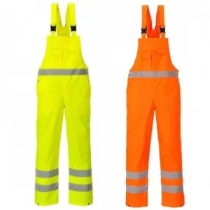 Visokovidne farmer hlače z naramnicami Portwest S388 HI-VIS BIB & BRACE - nepodložene 